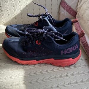 Hoka Athletic Shoes in Navy and Coral